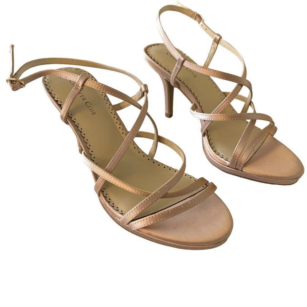 Charter Club Blush Satin Strappy High Heel Sandals Shoes Size 7.5 NIB